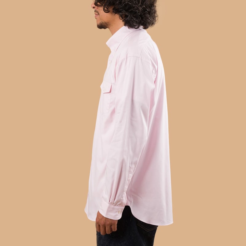 Image-Flâneurs_J. PRESS / Baggy Fit B.D. Pin Oxford Pink_De-profil