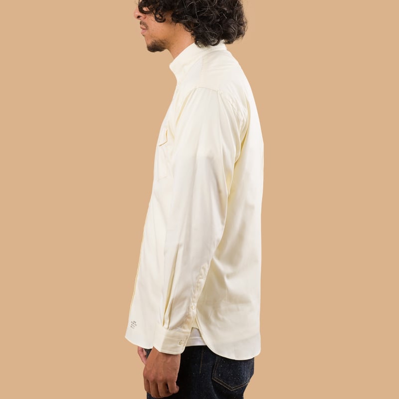 Image-Flâneurs_J. PRESS / Baggy Fit B.D. Pin Oxford Yellow_de-profil