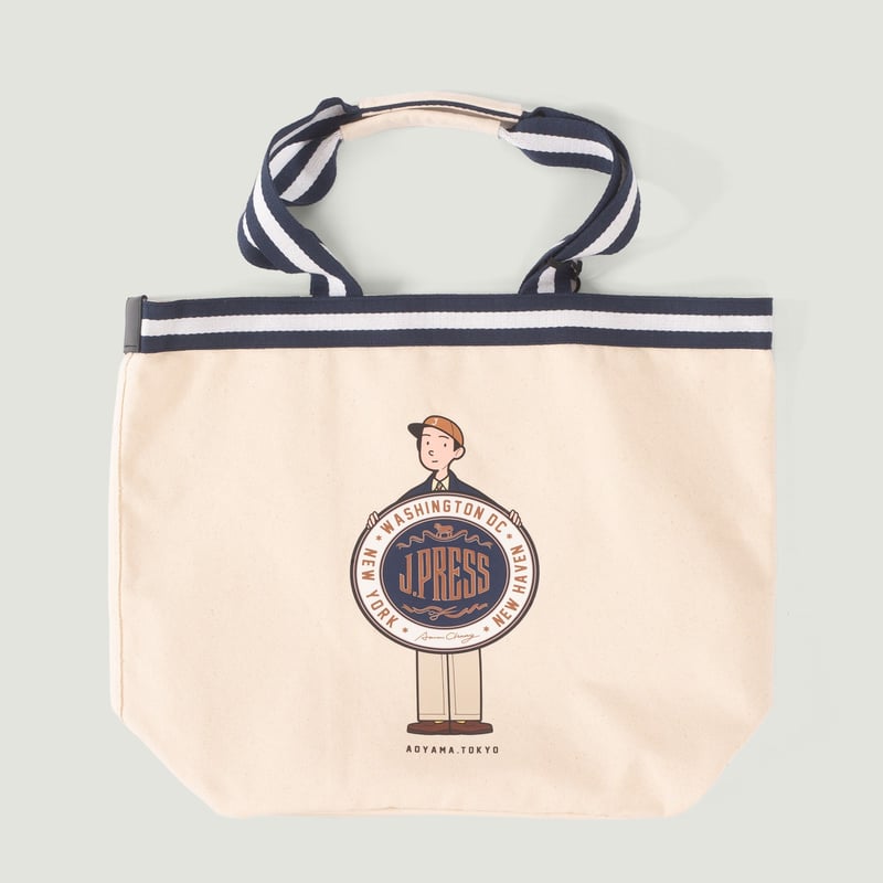 Image-Flâneurs_J. PRESS / Cotton Canvas Aaron Chang Tote White_Vignette