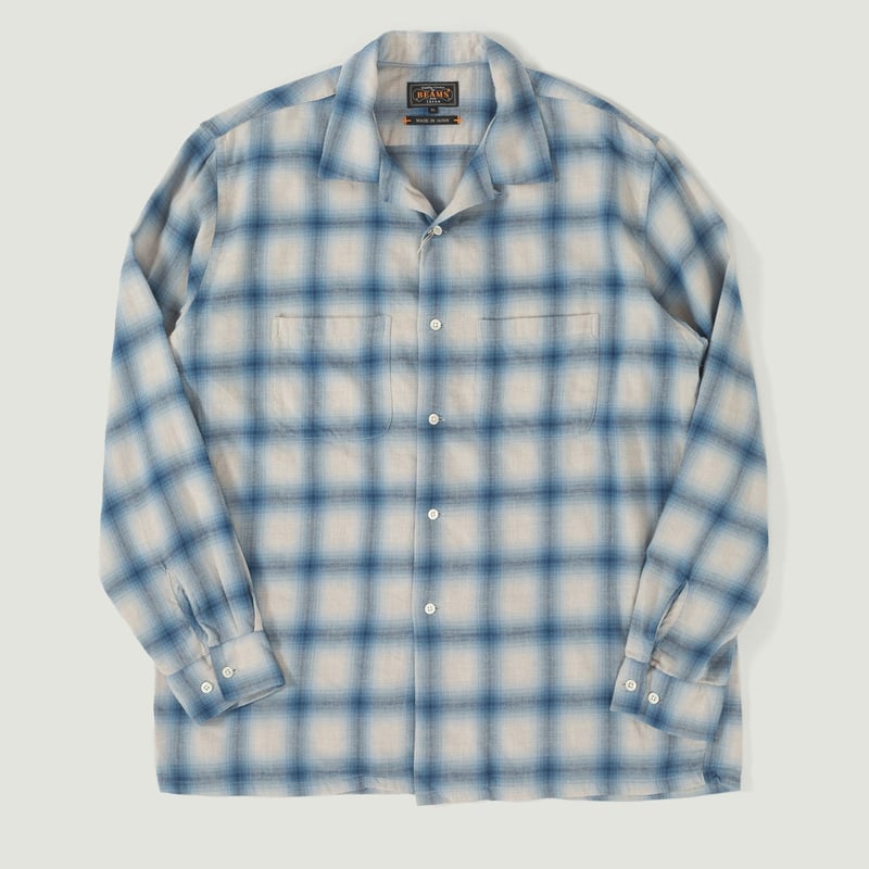 Image-Flâneurs_BEAMS PLUS / Open Collar Ombre Blue_Vignette