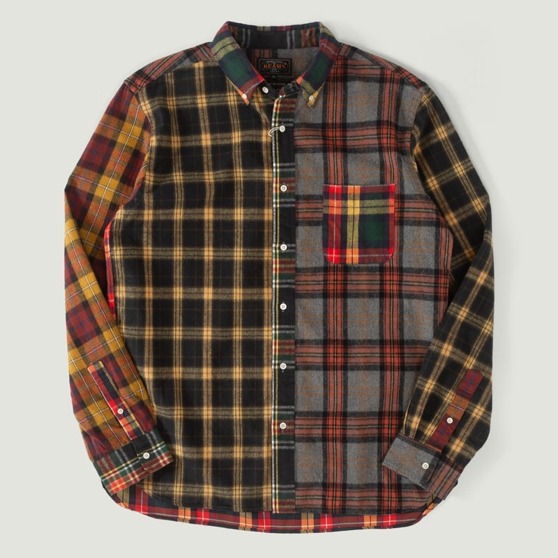 Image-Flâneurs_BEAMS PLUS /  BD Flannel Plaid Panel Yellow_Vignette