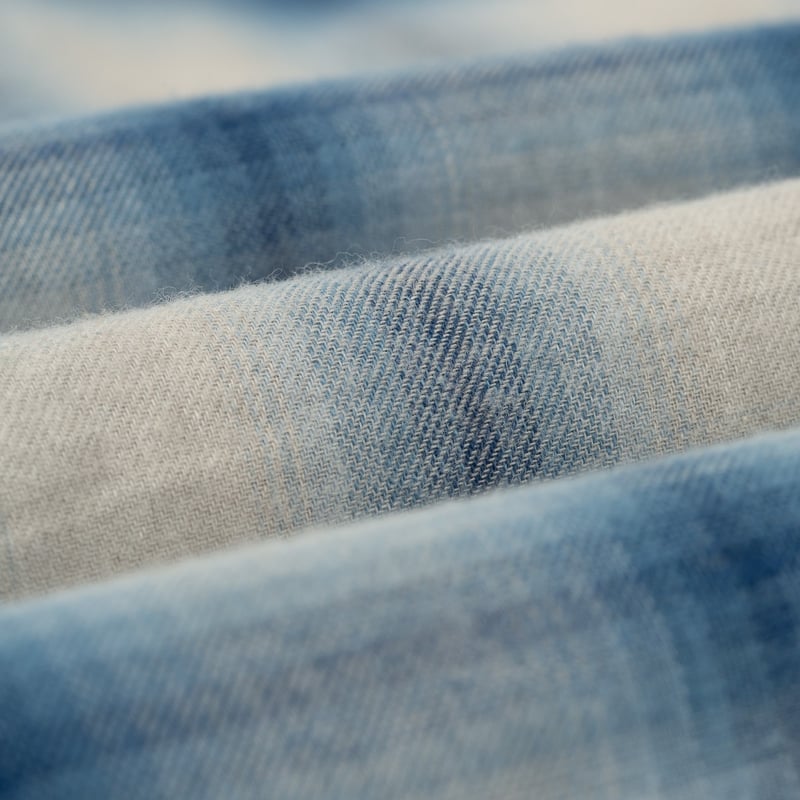 Image-Flâneurs_BEAMS PLUS / Open Collar Ombre Blue_detail