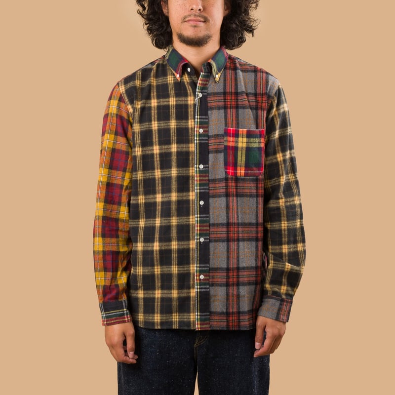 Image-Flâneurs_BEAMS PLUS /  BD Flannel Plaid Panel Yellow_de-face