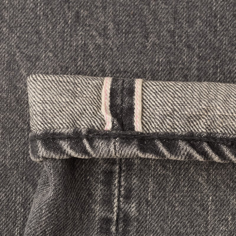 F153 5P Tapered Black Used Wash Selvedge Denim