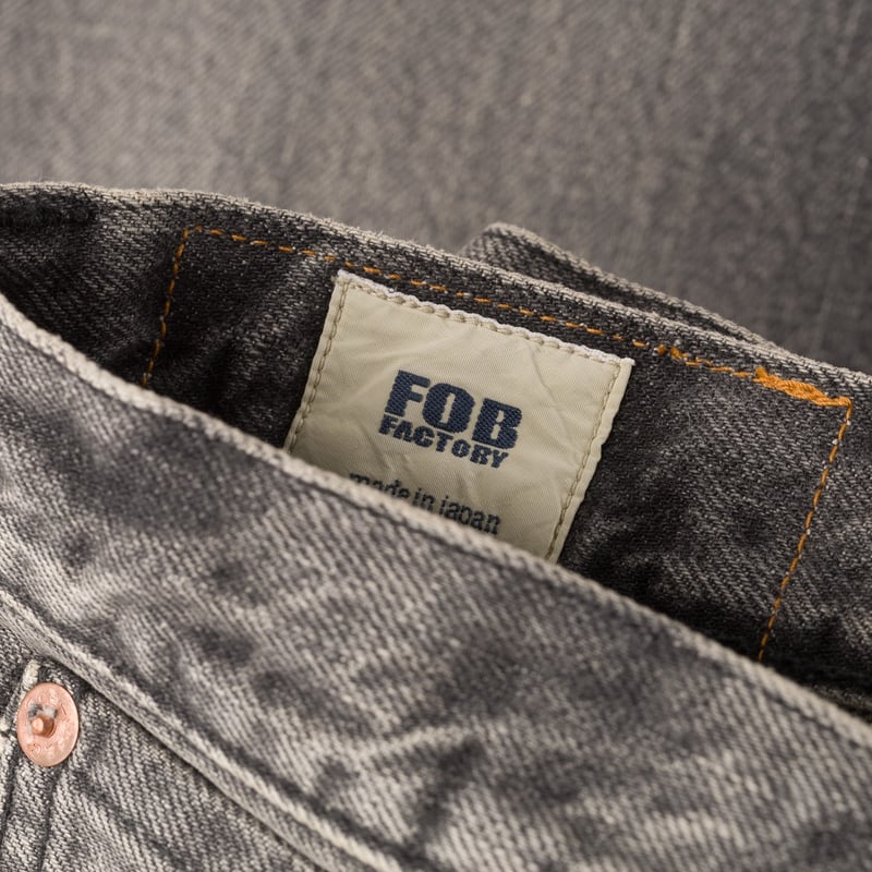 F153 5P Tapered Black Used Wash Selvedge Denim