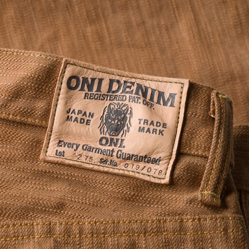 Image-Flâneurs_ONI DENIM / 275-KAKI Awa Kakishibu × Kinari 20oz Denim Regular Straight_detail-1
