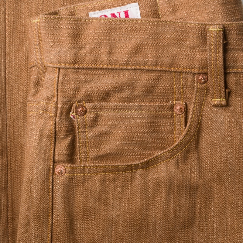 Image-Flâneurs_ONI DENIM / 275-KAKI Awa Kakishibu × Kinari 20oz Denim Regular Straight_detail-4