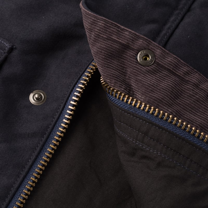 Image-Flâneurs_FOB FACTORY / F2361 Heavy Moleskin Riding Jacket Navy_Detail-3