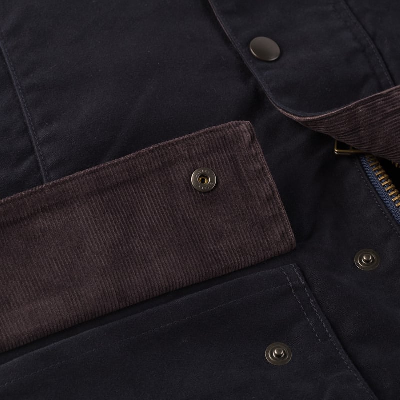 Image-Flâneurs_FOB FACTORY / F2361 Heavy Moleskin Riding Jacket Navy_Detail-4