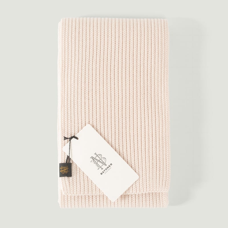 Vignettes flaneurs écharpe laine épaisse BATONER Solid Wool Rib Muffler Ivory