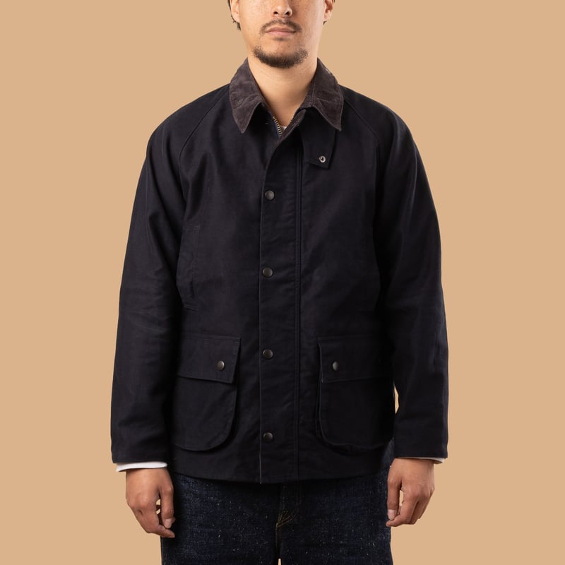 Image-Flâneurs_FOB FACTORY / F2361 Heavy Moleskin Riding Jacket Navy_de-face