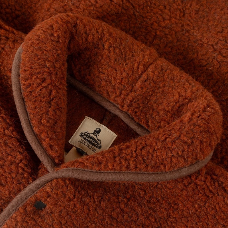 detail COLDBREAKER  Flâneurs Wool Pile Retro Jacket Cognac col