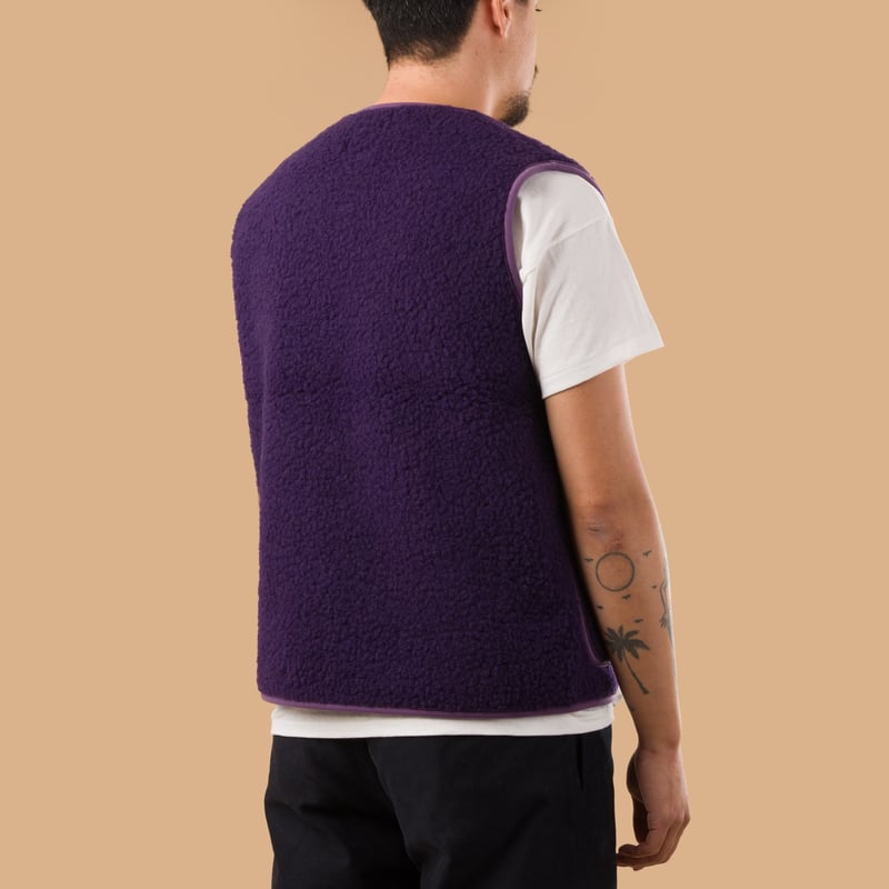 image flâneurs-COLDBREAKER-veste-en-laine-sans-manche-Pepitko-Vest-plum de dos (7)