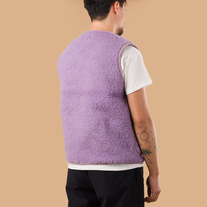 image flâneurs-COLDBREAKER-veste-en-laine-sans-manche-Pepitko-Vest-lilly de dos (1)