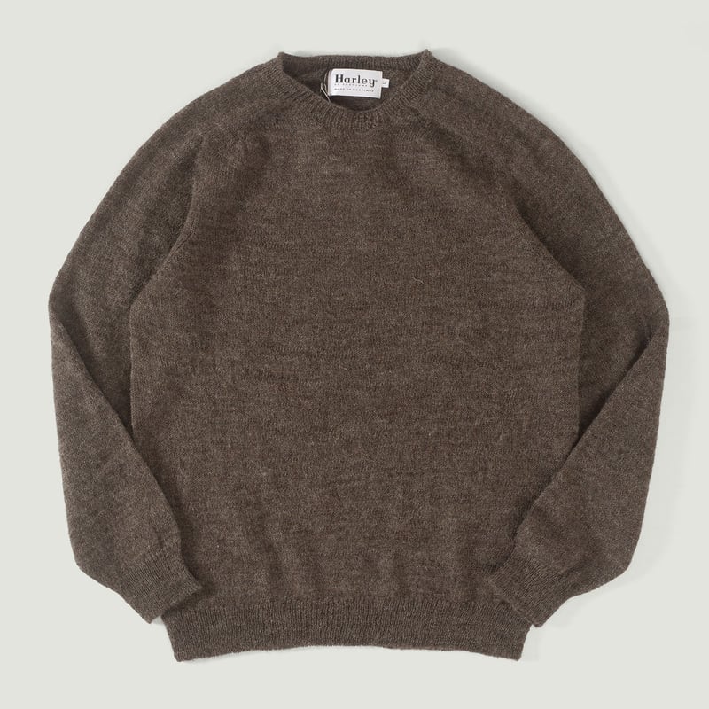 Vignette flâneurs HARLEY OF SCOTLAND 1 Ply Voe True Shetland Crew Neck Grey