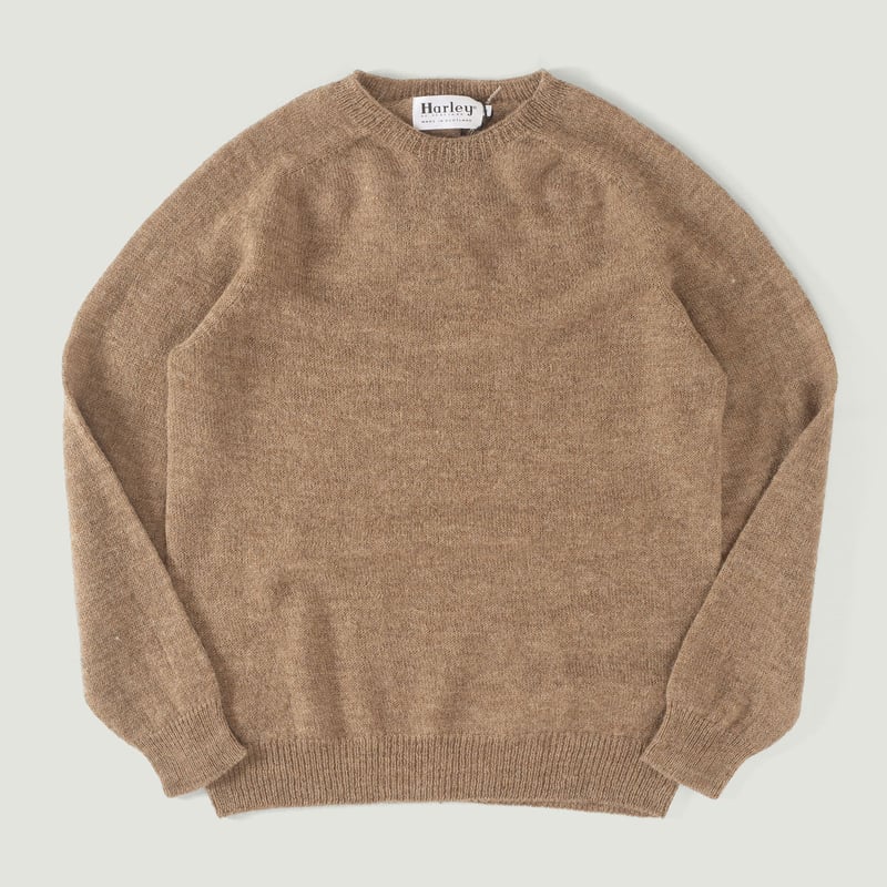 Vignette flâneurs HARLEY OF SCOTLAND 1 Ply Voe True Shetland Crew Neck Fawn