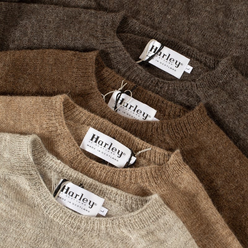 image flâneurs pull HARLEY OF SCOTLAND 1 Ply Voe True Shetland Crew Neck