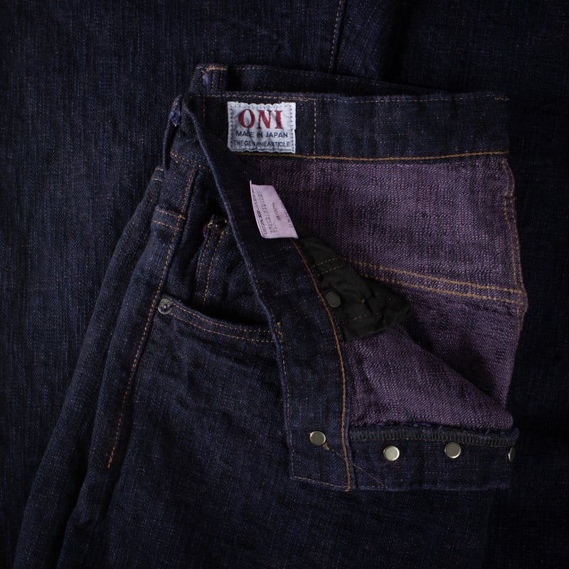 images flâneurs ONI DENIM  277 17oz Just Right Straight Bumpy Denim murasaki  (4)