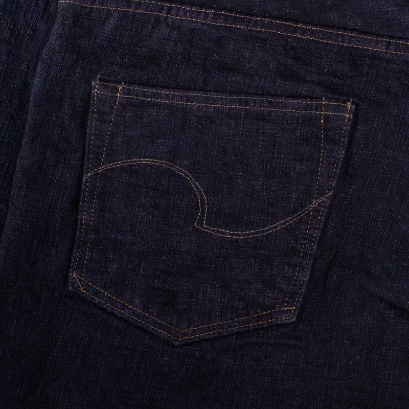 images flâneurs ONI DENIM  277 17oz Just Right Straight Bumpy Denim murasaki  back pocket