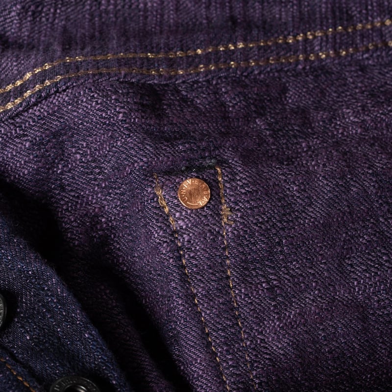 images flâneurs ONI DENIM  277 17oz Just Right Straight Bumpy Denim murasaki  rivet