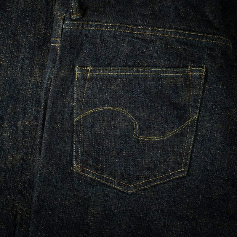images flâneurs ONI DENIM  277 17oz Just Right Straight Bumpy Denim kusaki back pocket