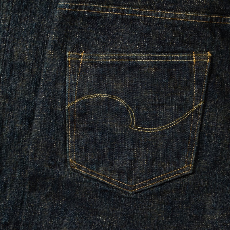 images flâneurs ONI DENIM  277 17oz Just Right Straight Bumpy Denim Oudo back pocket