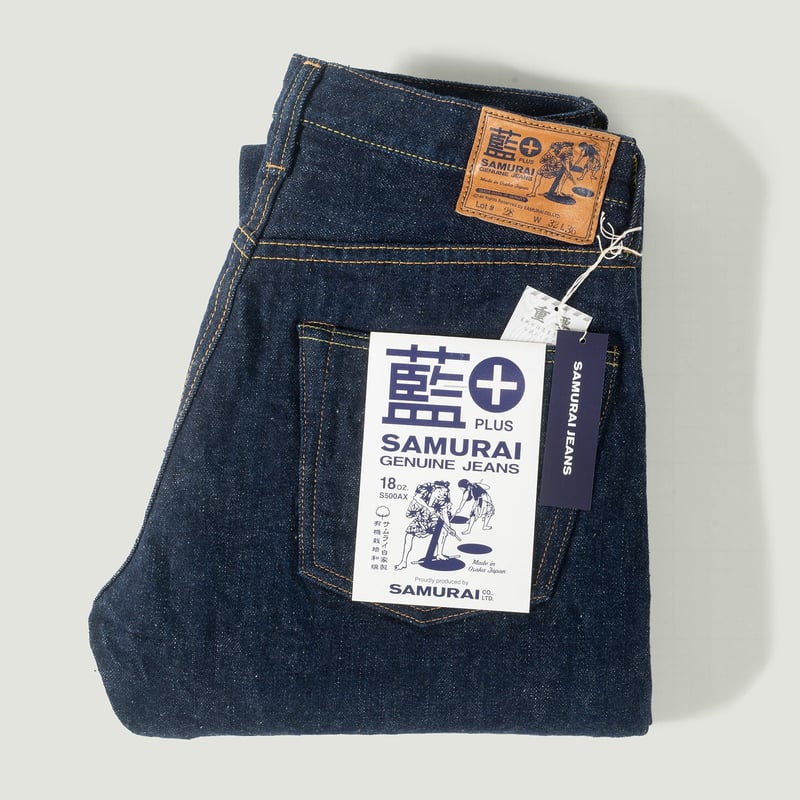 Vignettes jeans SAMURAI JEANS  18oz Ai-Benkei Natural Indigo straight cut