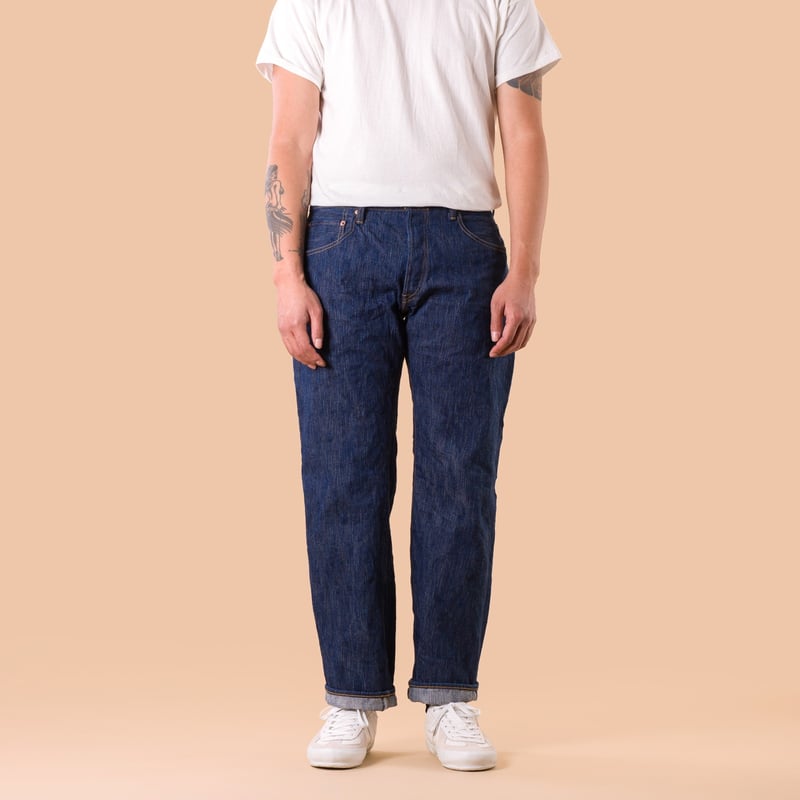 images flâneurs ONI DENIM  274 Awa Shoai Natural Indigo Regular Straight Selvedge Denim de face