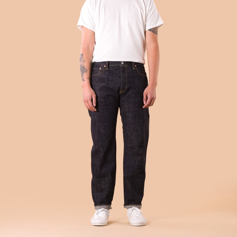 0411 15.5oz Slub Nep Denim Straight Fit Jeans