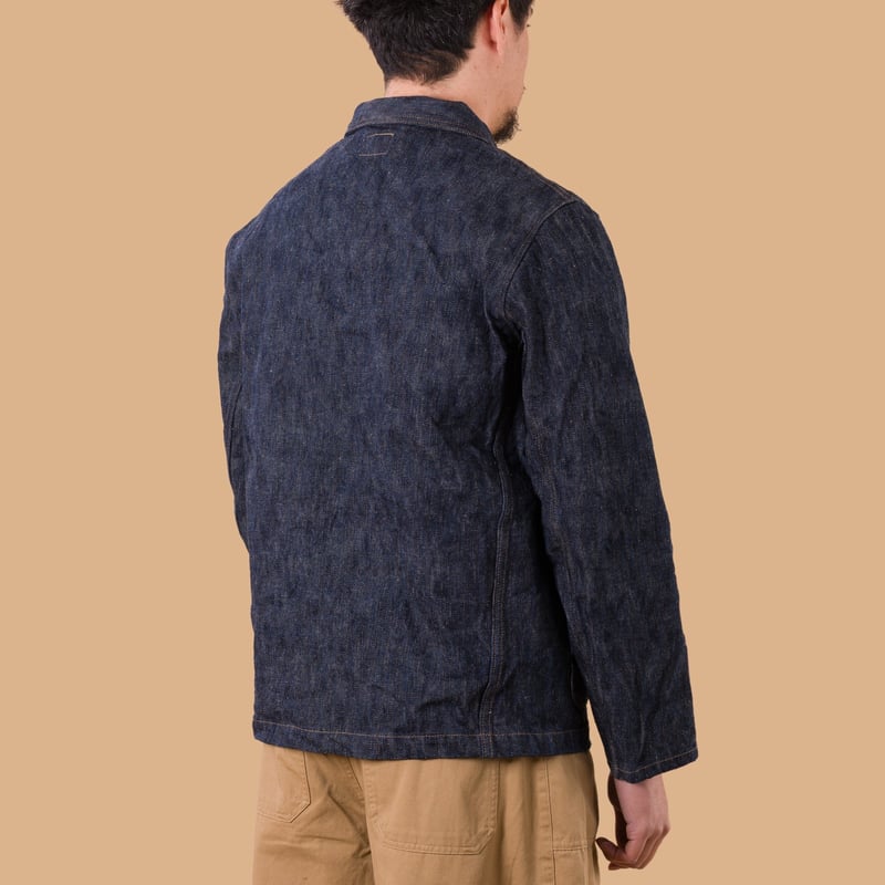 images flâneurs veste ONI DENIM  03502-KASE 16oz Natural Indigo Coverall Jacket de dos