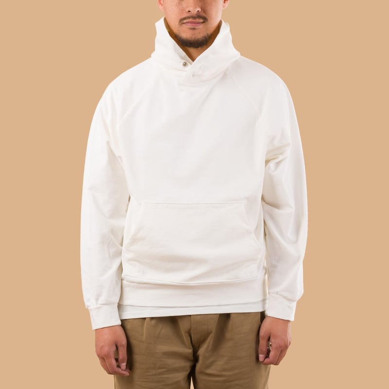 image flâneurs sweat capuche hoodie blanc Jackman Chewy Pullover Parka White de face