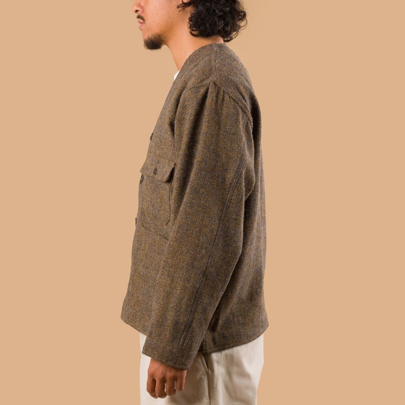 image de profil UNIVERSAL WORKS x FLÂNEURS Harris Tweed Plaid Cabin Jacket Gold