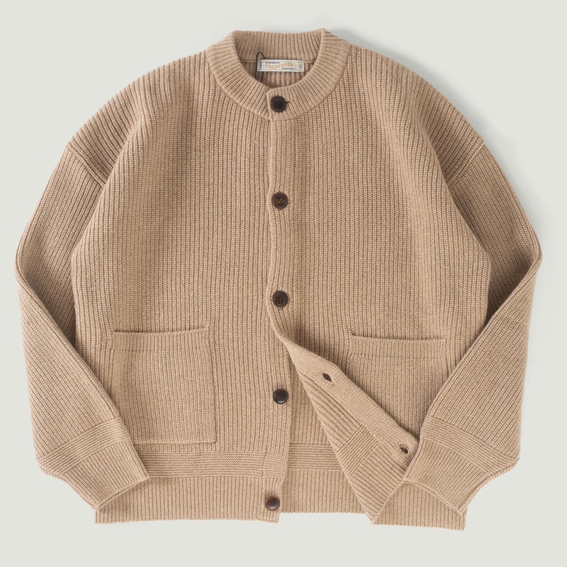 vignette flâneurs FRIZMWORKS  Heavy Wool Round Cardigan Oatmeal front