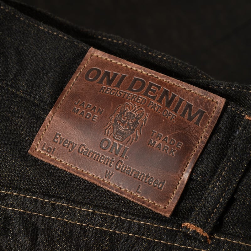 246-BKOL 12.5oz Black X Olive Selvedge Denim Neat Straight