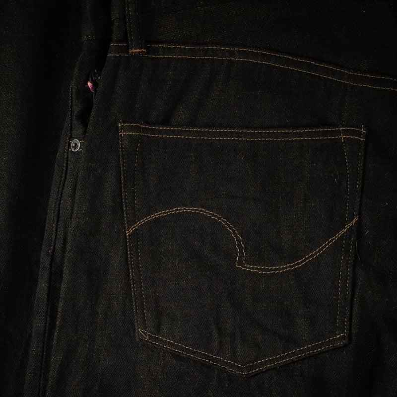image flâneurs jeans black ONI DENIM 222-BKOL detail back pocket
