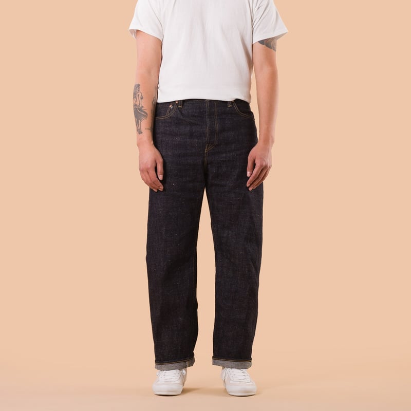 0811 15.5oz Slub Nep Denim Loose Fit Jeans