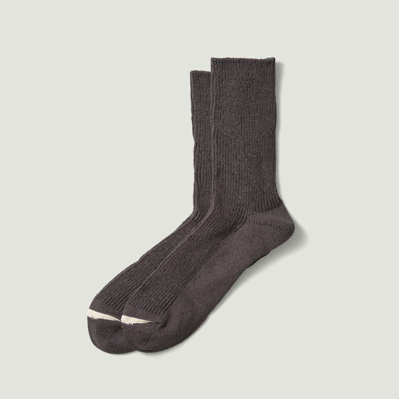 Image-Flâneurs_ROTOTO / Washi/Recycled Cotton Rib Crew Socks Dark Gray_Vignette