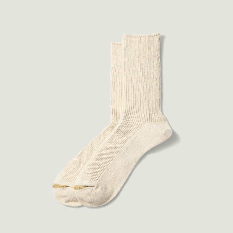 Image-Flâneurs_ROTOTO / Washi/Recycled Cotton Rib Crew Socks Raw_Vignette