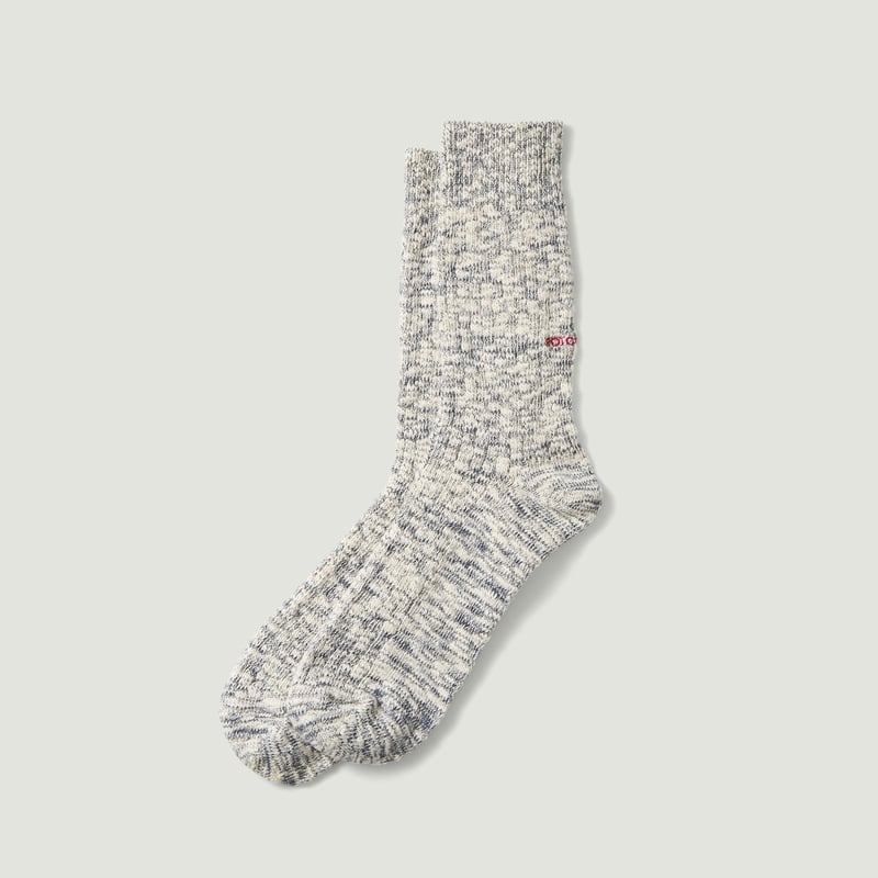 Image-Flâneurs_ROTOTO / Organic Cotton Slub Crew Socks Navy_Vignette