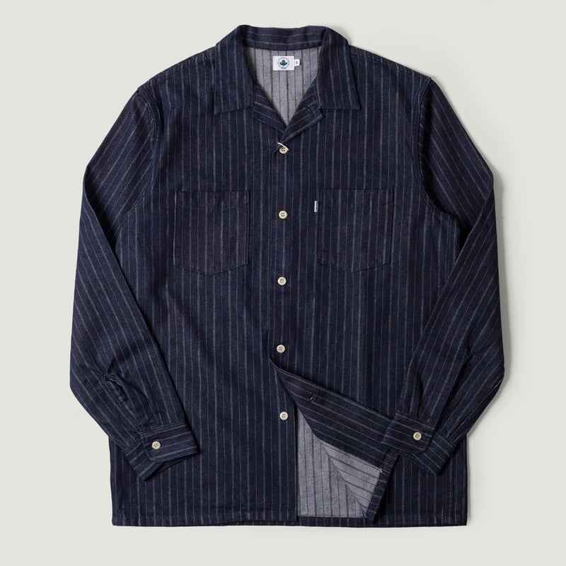 image flâneurs Omoto Denim chemise 5122 Dobby Stripe Shirt_Vignette