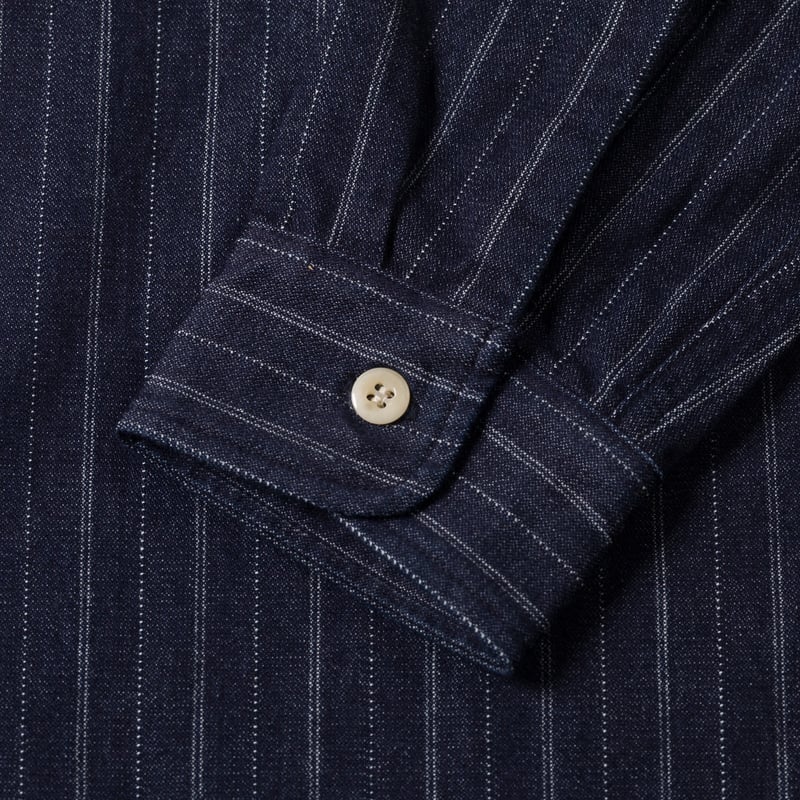 image flâneurs Omoto Denim chemise 5122 Dobby Stripe Shirt_détail