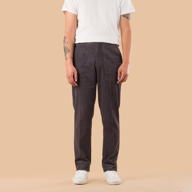 images flâneurs BARNSTORMER  1633P Dress Fatigue Vintage Corduroy Grey de face