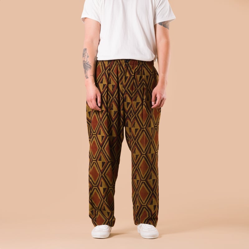 Pantalon en velours à motif bloc print Kardo X Flâneurs front