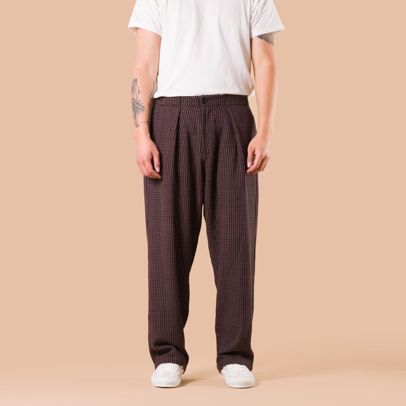 Pantalon à pinces bordeau Kardo X Flâneurs front (2)