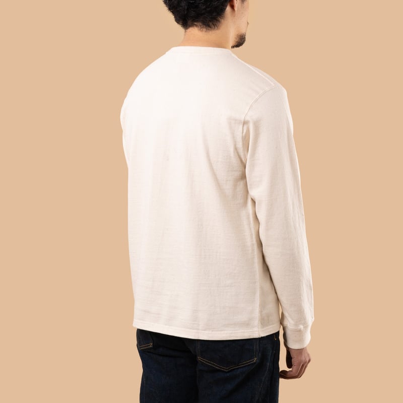 Image-Flâneurs_SAMURAI JEANS / Japanese Cotton L/S Crew T-Shirt Natural_De-dos