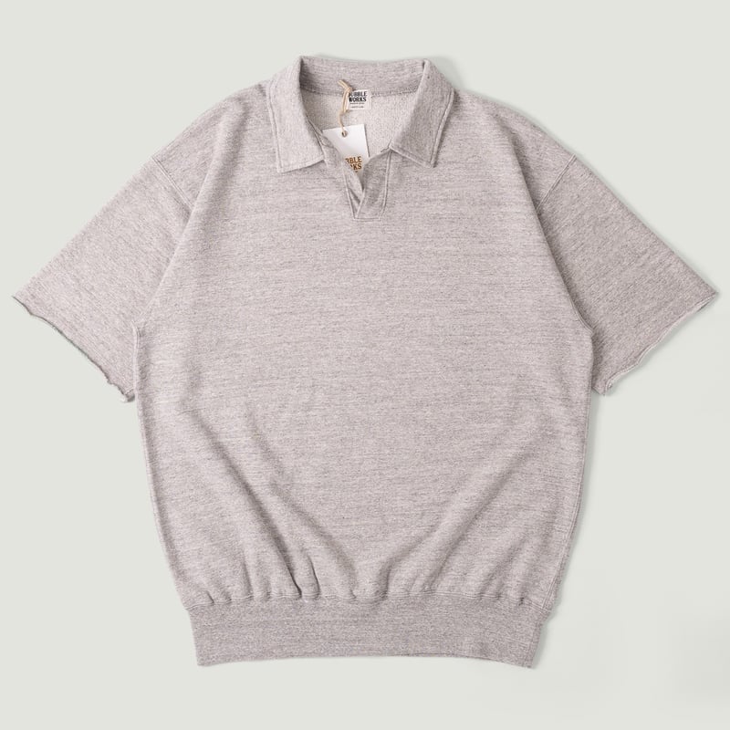 Image-Flâneurs_DUBBLE WORKS / Cut Off Sleeve Sweat Polo Heather Grey_Vignette