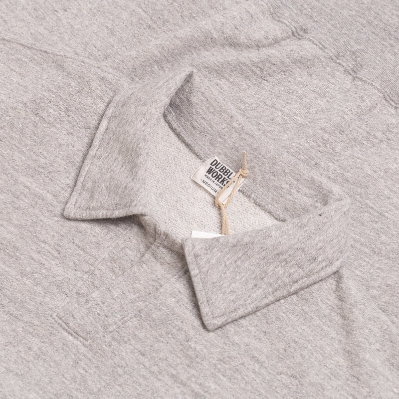 Image-Flâneurs_DUBBLE WORKS / Cut Off Sleeve Sweat Polo Heather Grey_detail
