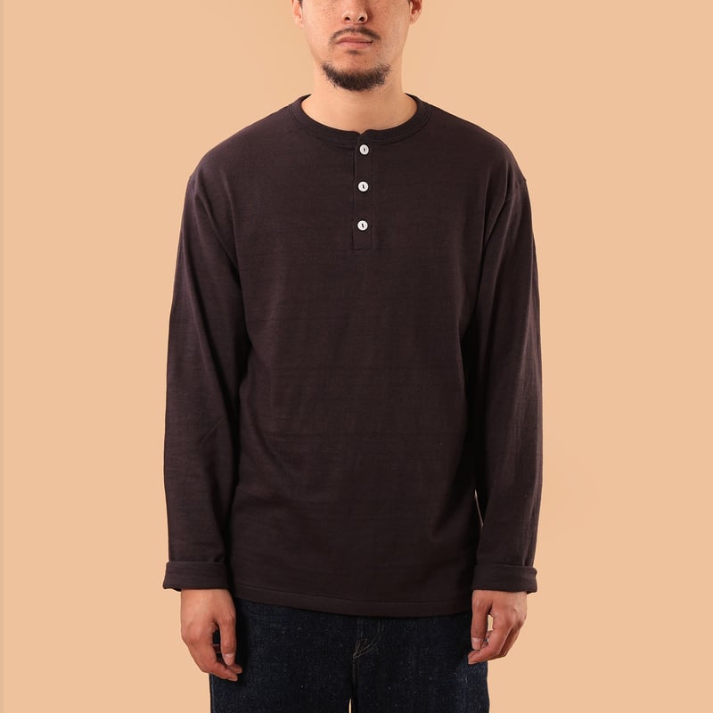 image flaneurs WAREHOUSE & CO.  Lot 5907 LS Henley Neck T-Shirt Sumikuro front