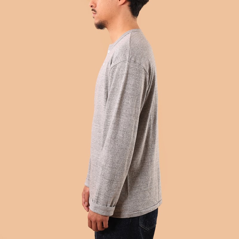 Lot 5907 Long Sleeve Henley Neck T-Shirt Heather Grey