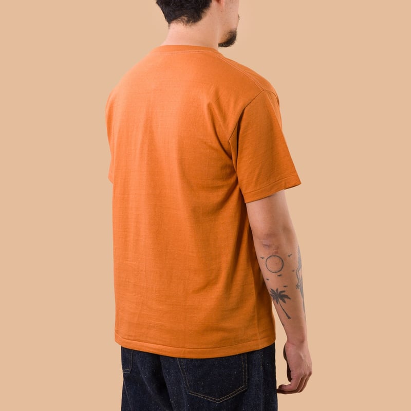 Image-Flâneurs_DENIME / Lot. 273 Crew Neck Pocket T-Shirt Brick_de-dos